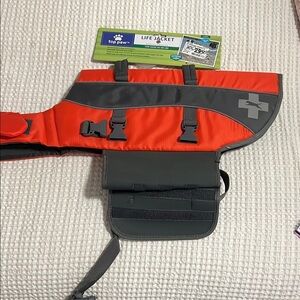 Top Paw Vibrant Orange and Gray Dog Life Vest